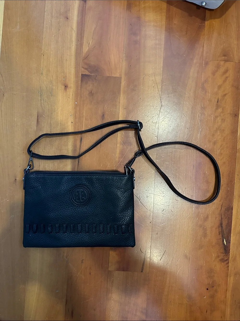 Black Leather Crossbody Bag - Classic Women's Shoulder Purse